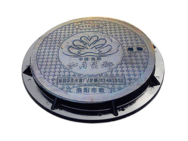 Nodular cast iron peony flower manhole cover